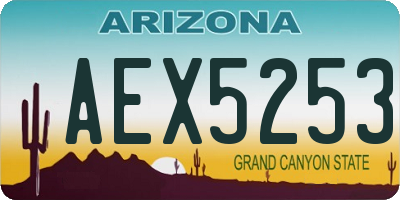 AZ license plate AEX5253