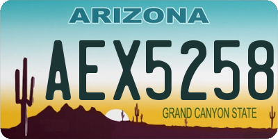 AZ license plate AEX5258