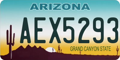 AZ license plate AEX5293