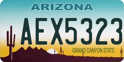 AZ license plate AEX5323