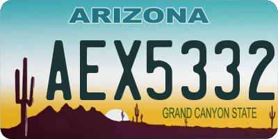 AZ license plate AEX5332