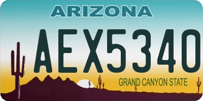 AZ license plate AEX5340