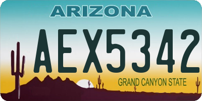 AZ license plate AEX5342