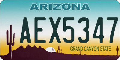 AZ license plate AEX5347