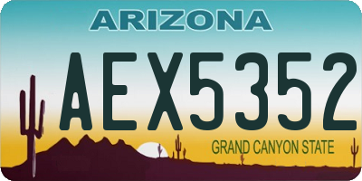 AZ license plate AEX5352