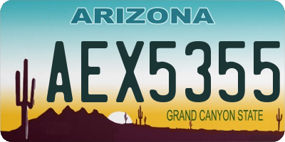 AZ license plate AEX5355