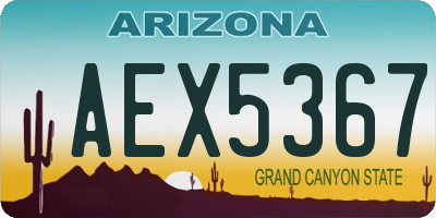 AZ license plate AEX5367