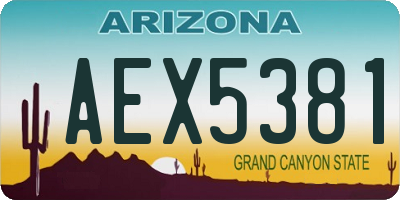 AZ license plate AEX5381