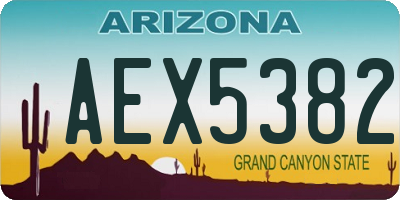 AZ license plate AEX5382