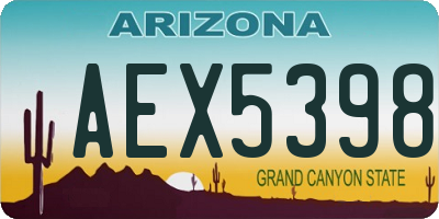 AZ license plate AEX5398