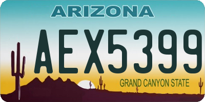 AZ license plate AEX5399