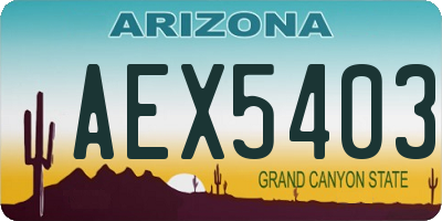 AZ license plate AEX5403
