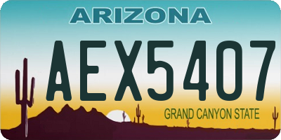 AZ license plate AEX5407