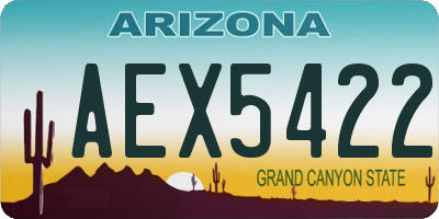 AZ license plate AEX5422