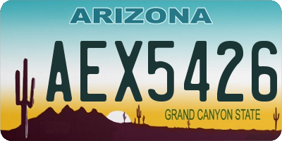 AZ license plate AEX5426