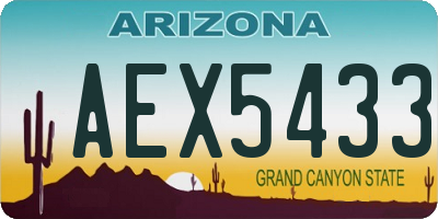 AZ license plate AEX5433