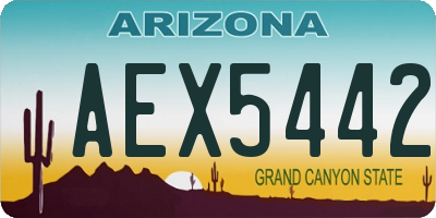 AZ license plate AEX5442