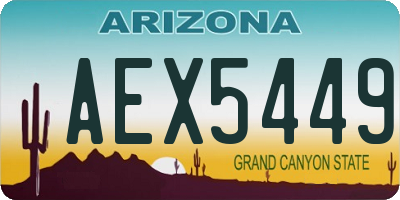 AZ license plate AEX5449