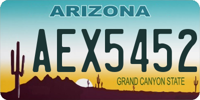 AZ license plate AEX5452