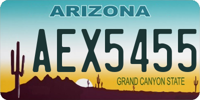 AZ license plate AEX5455