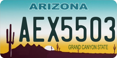 AZ license plate AEX5503