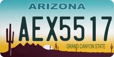 AZ license plate AEX5517