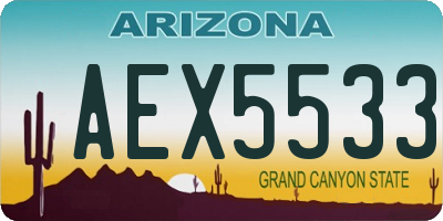 AZ license plate AEX5533