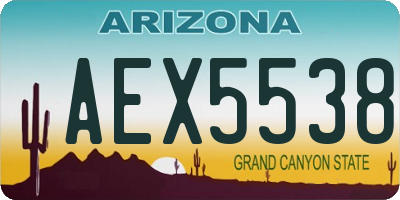 AZ license plate AEX5538