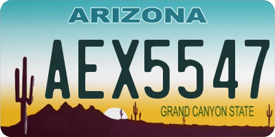 AZ license plate AEX5547