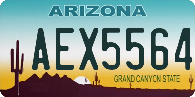 AZ license plate AEX5564
