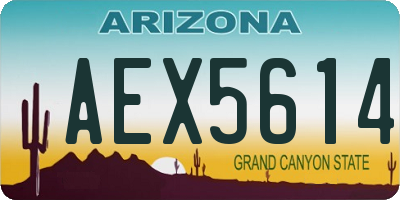 AZ license plate AEX5614
