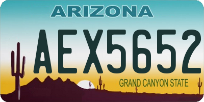 AZ license plate AEX5652