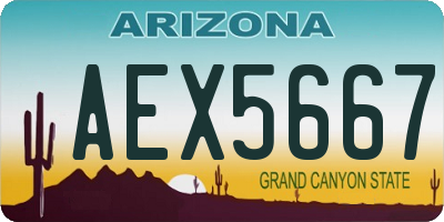 AZ license plate AEX5667