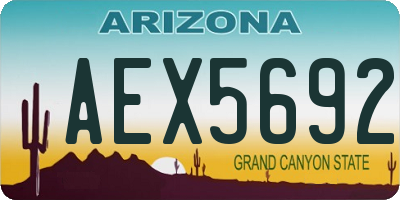 AZ license plate AEX5692