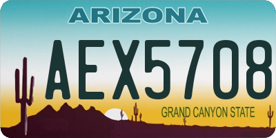AZ license plate AEX5708