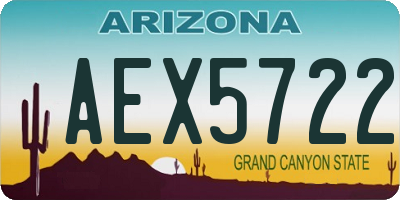 AZ license plate AEX5722