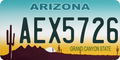 AZ license plate AEX5726