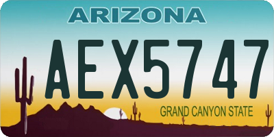 AZ license plate AEX5747