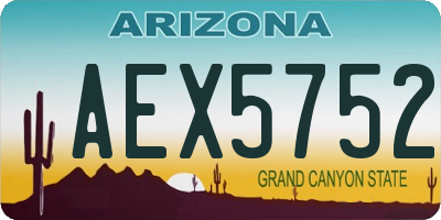 AZ license plate AEX5752