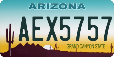 AZ license plate AEX5757