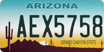 AZ license plate AEX5758