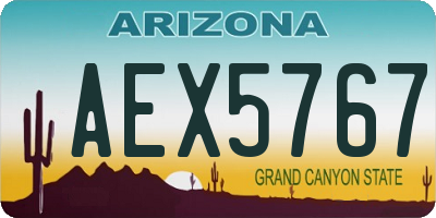 AZ license plate AEX5767