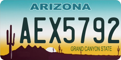 AZ license plate AEX5792