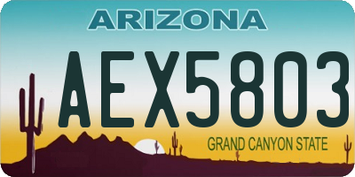 AZ license plate AEX5803