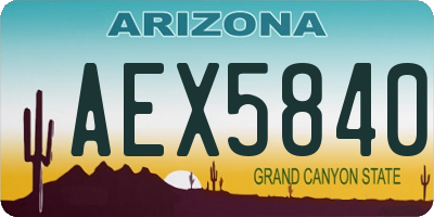 AZ license plate AEX5840