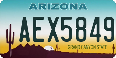 AZ license plate AEX5849