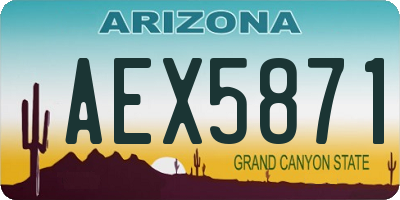 AZ license plate AEX5871