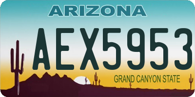 AZ license plate AEX5953