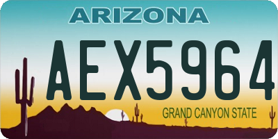 AZ license plate AEX5964