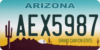 AZ license plate AEX5987